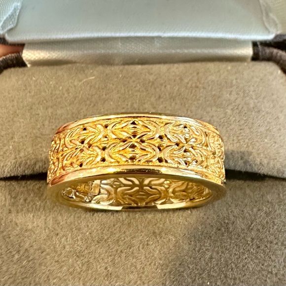 18k Gold plated Sterling silver Byzantine band ring - Picture 3 of 6